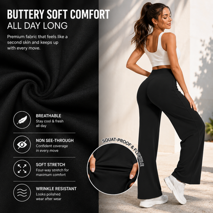 High-Waist Tummy Control Wide Leg Pants