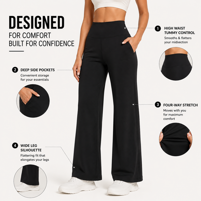 High-Waist Tummy Control Wide Leg Pants
