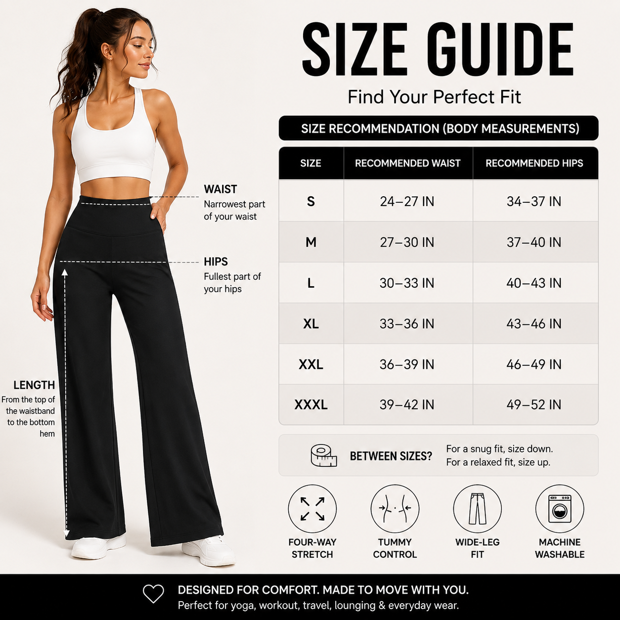 High-Waist Tummy Control Wide Leg Pants